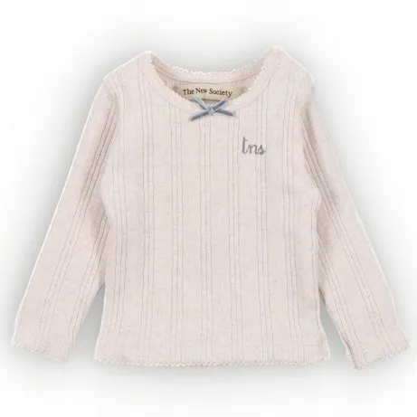 TNS Logo Baby Bow T-Shirt | Grey