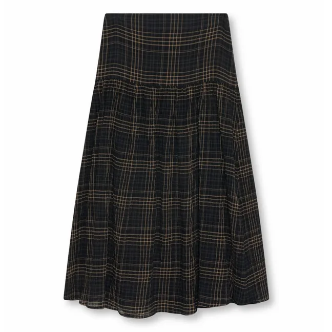 Jupe Carreaux Aira Coton | Gris