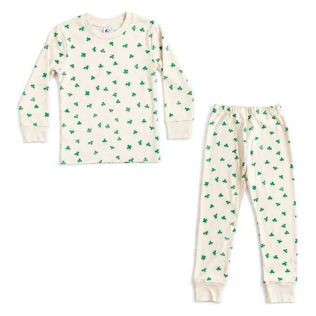 Pyjama Trèfles Coton Bio | Ecru