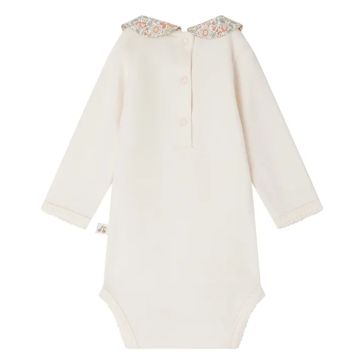 Cygne bodysuit with orange embroidered collar | Pink- Product image n°2
