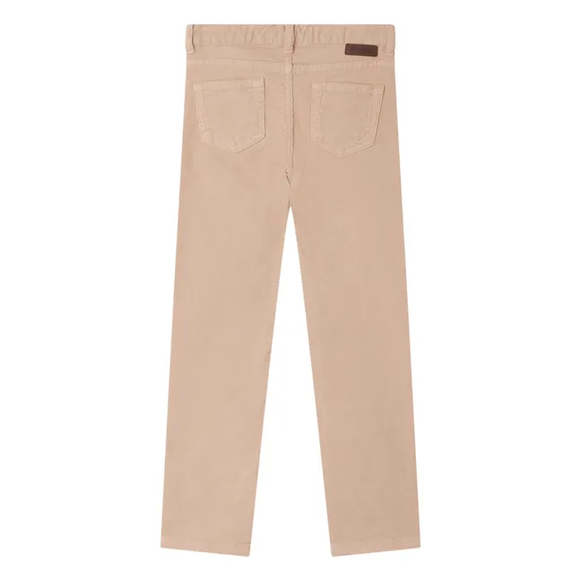 Bonnie Hose aus geripptem Velours | Blassrosa