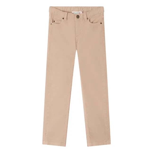 Bonnie Hose aus geripptem Velours | Blassrosa