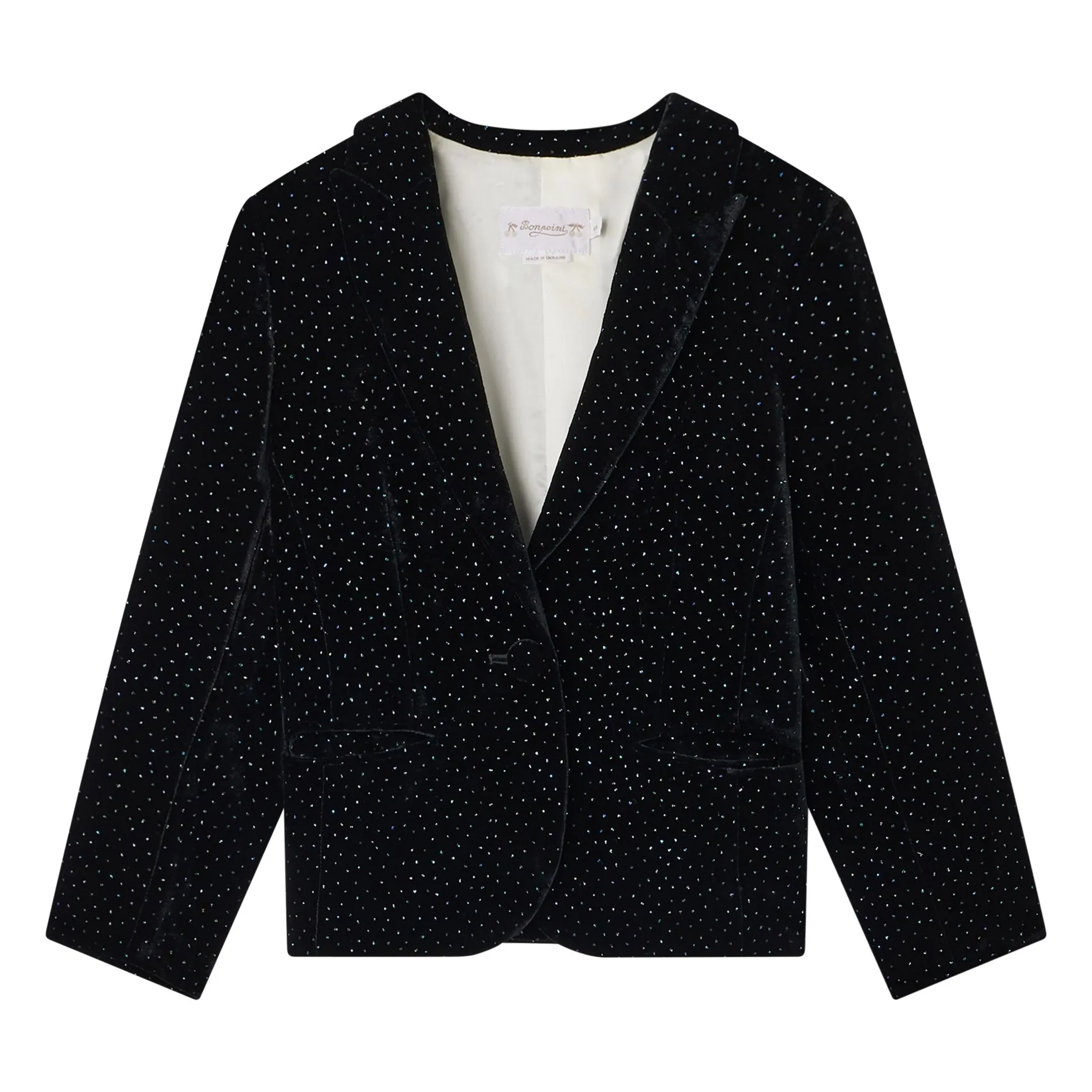Bonpoint Girls Black Giada Silk Velvet Jacket