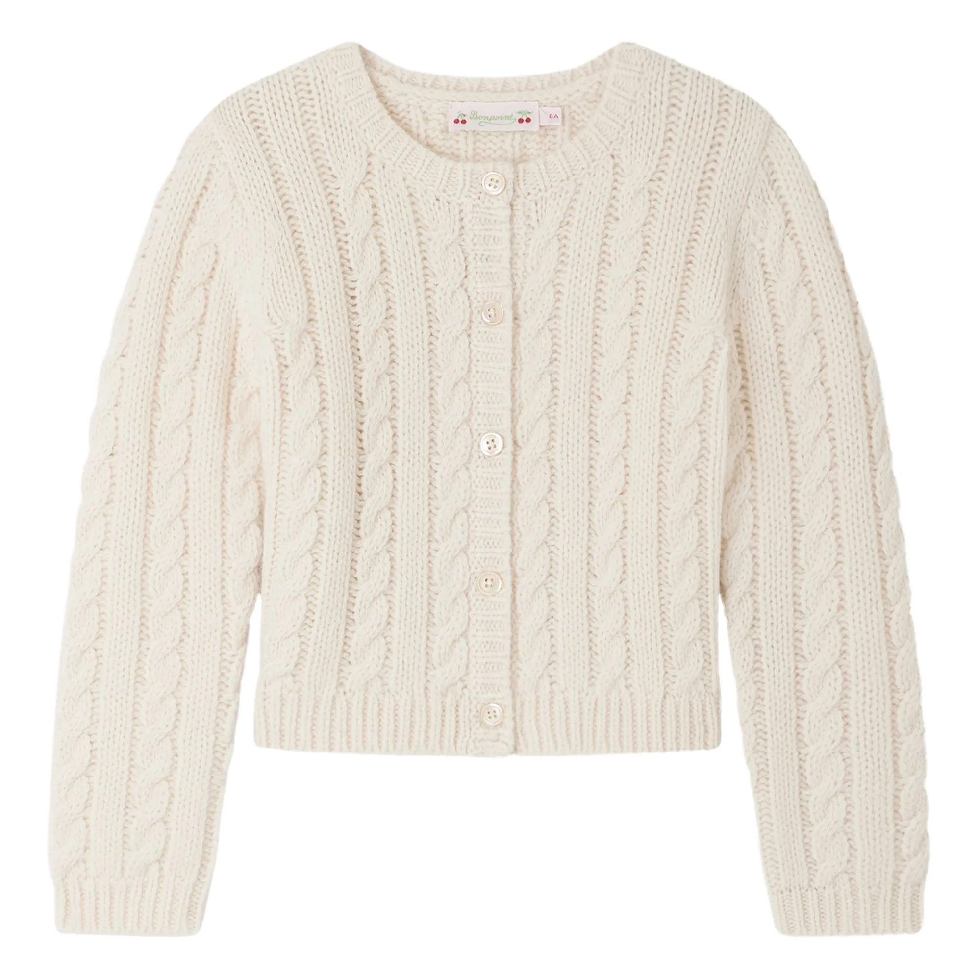 Bonpoint Girls Ecru Dallulah Wool Cardigan