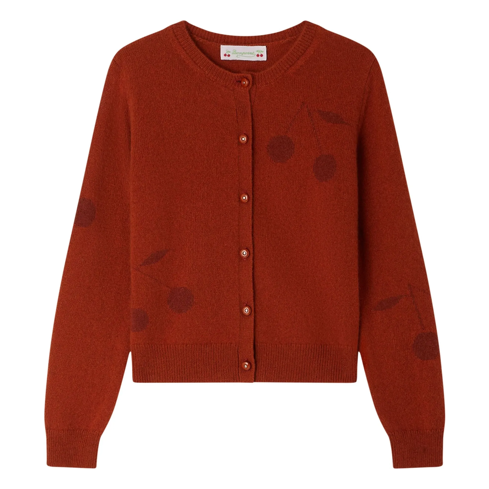 Bonpoint Girls Terracotta Gingery Cashmere Cardigan