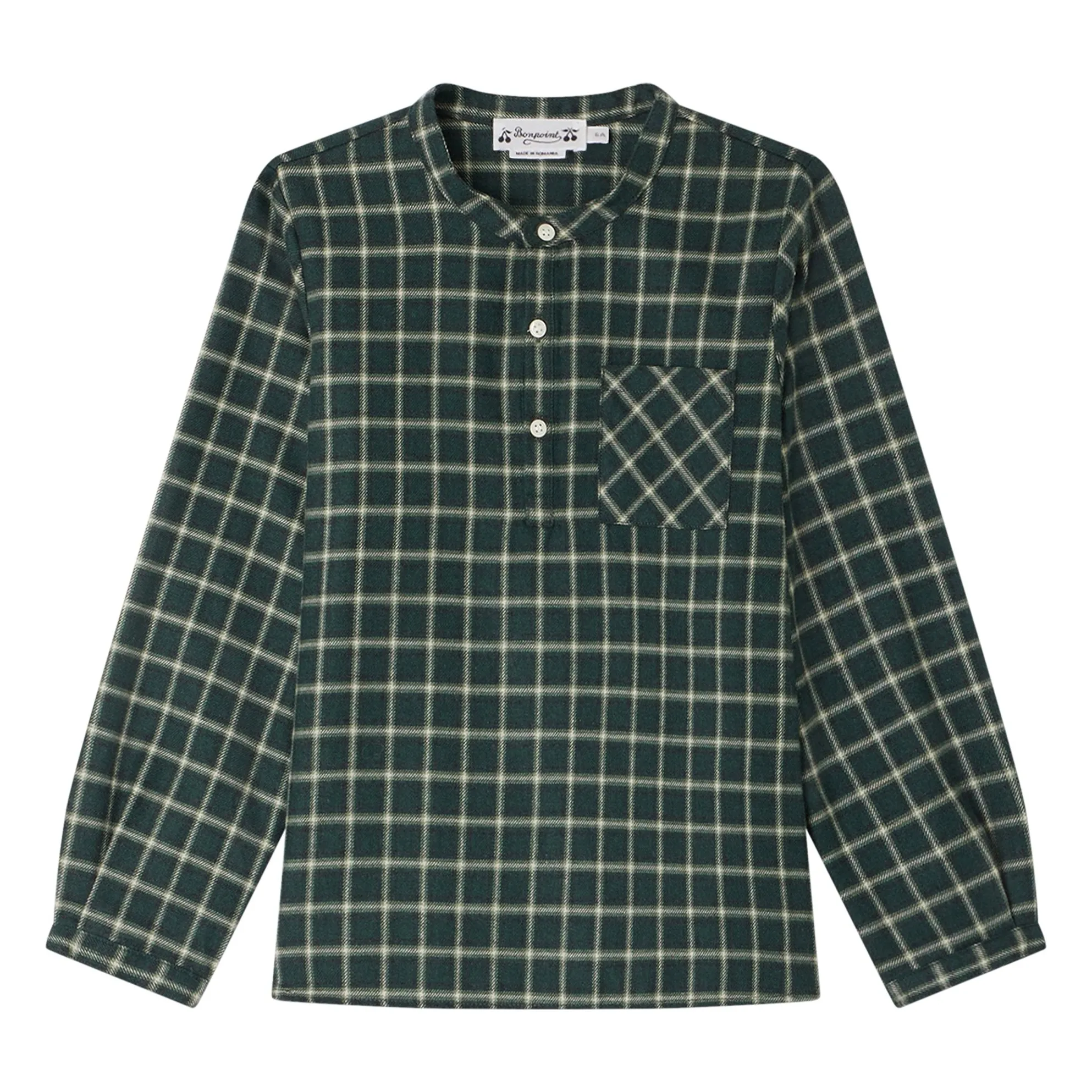 Bonpoint Boys Green Artiste Checkered Shirt
