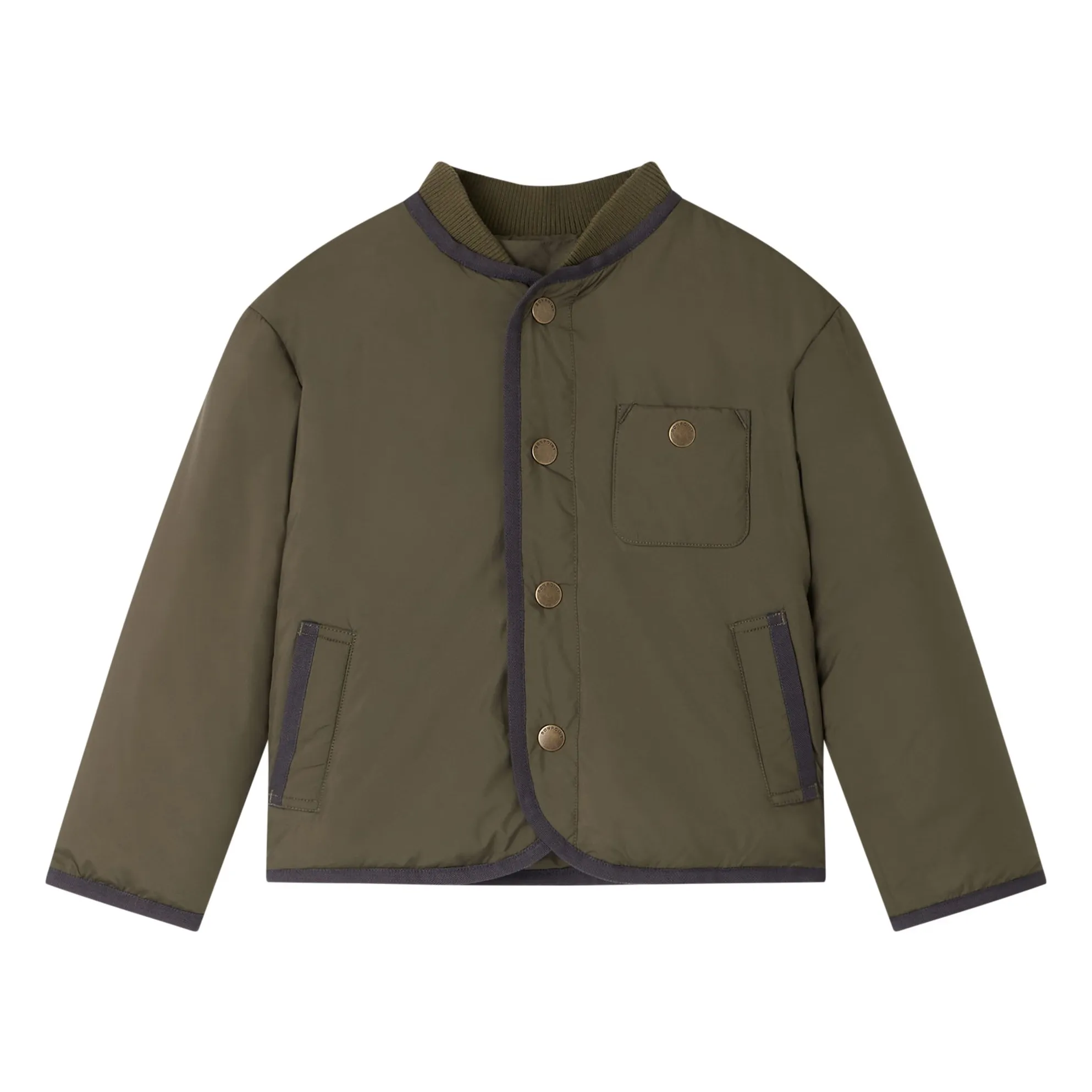 Bonpoint Boys Khaki Graham Snap-Fastened Jacket