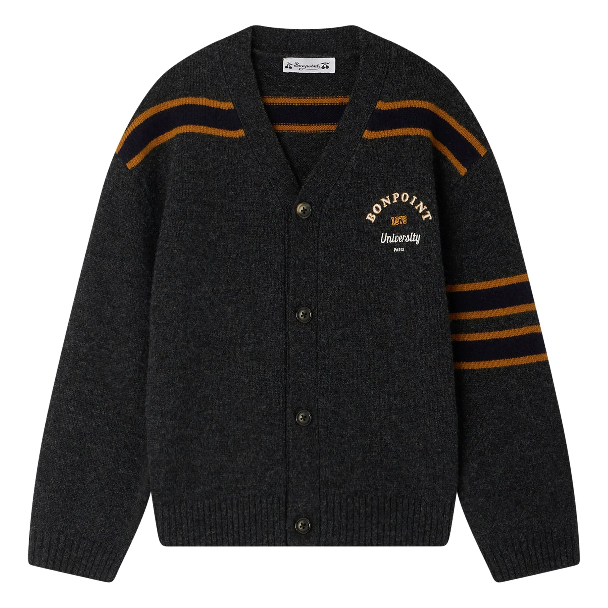Bonpoint Boys Navy Blue Garice Wool Cardigan