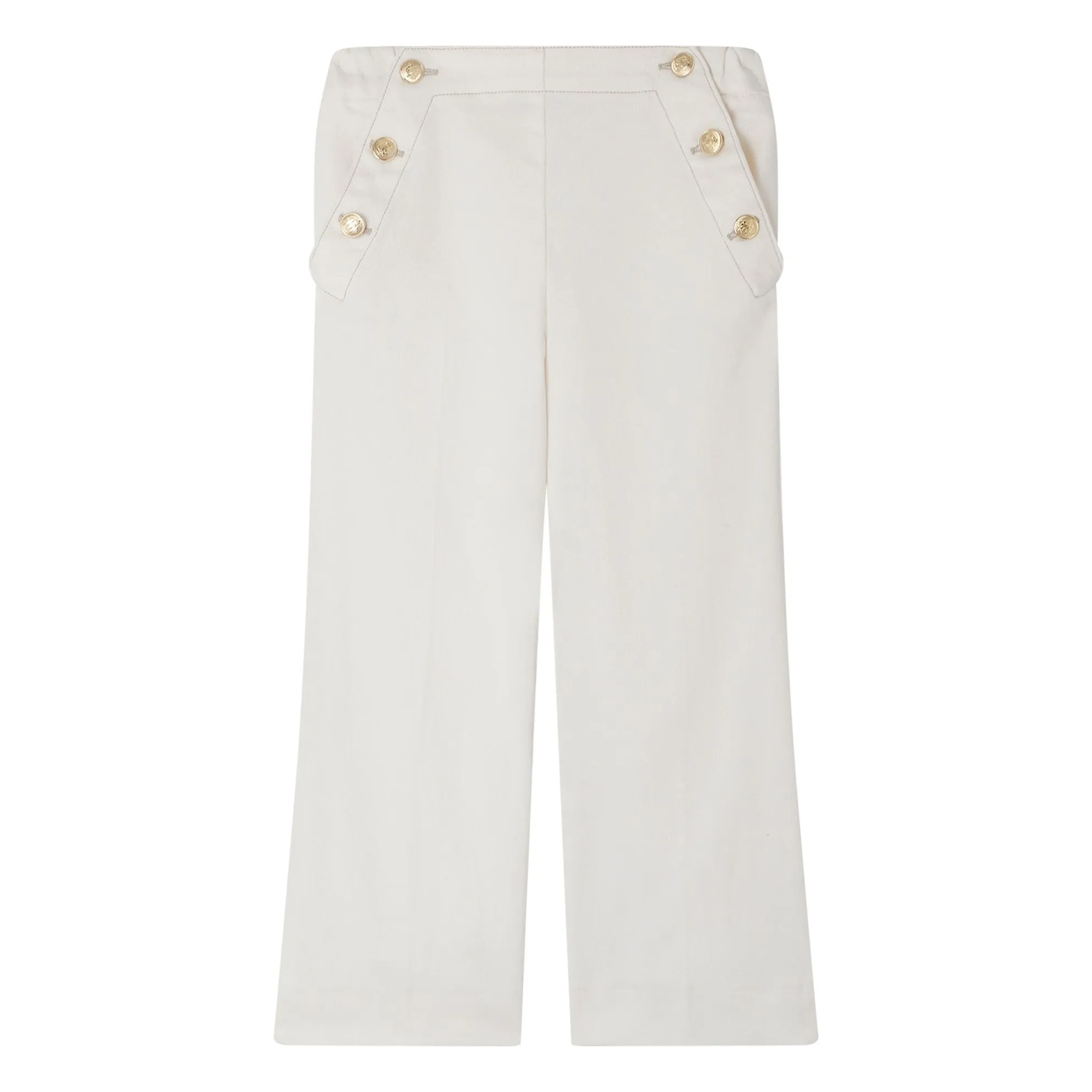 Bonpoint Girls Ecru Gaetane Denim Pants