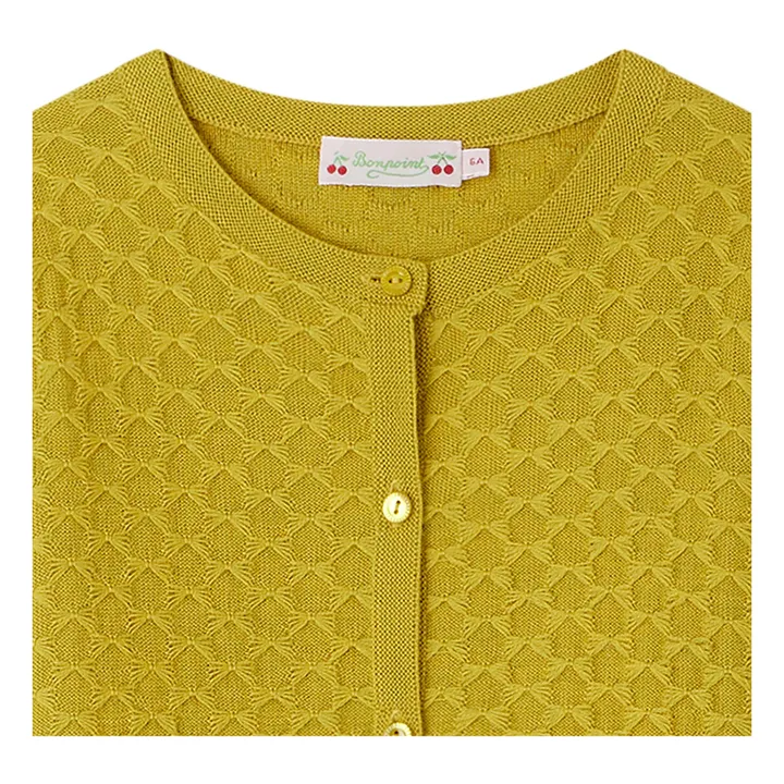Cardigan Garancie en laine vert | Jaune- Image produit n°3