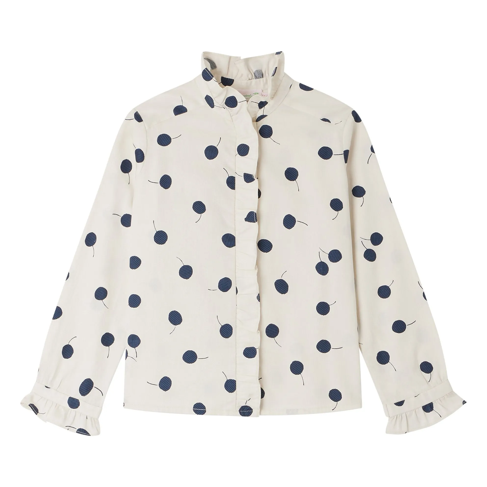 Bonpoint Girls Ecru Bree Cherry Pattern Blouse