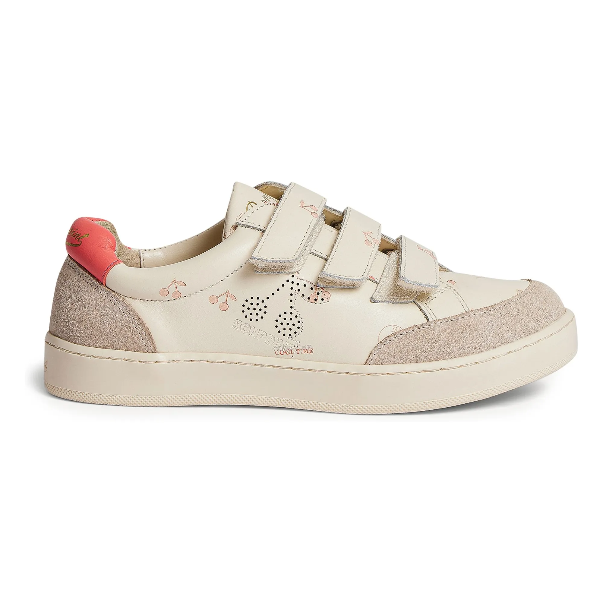 Bonpoint Ecru Fedy Cherry Print Sneakers