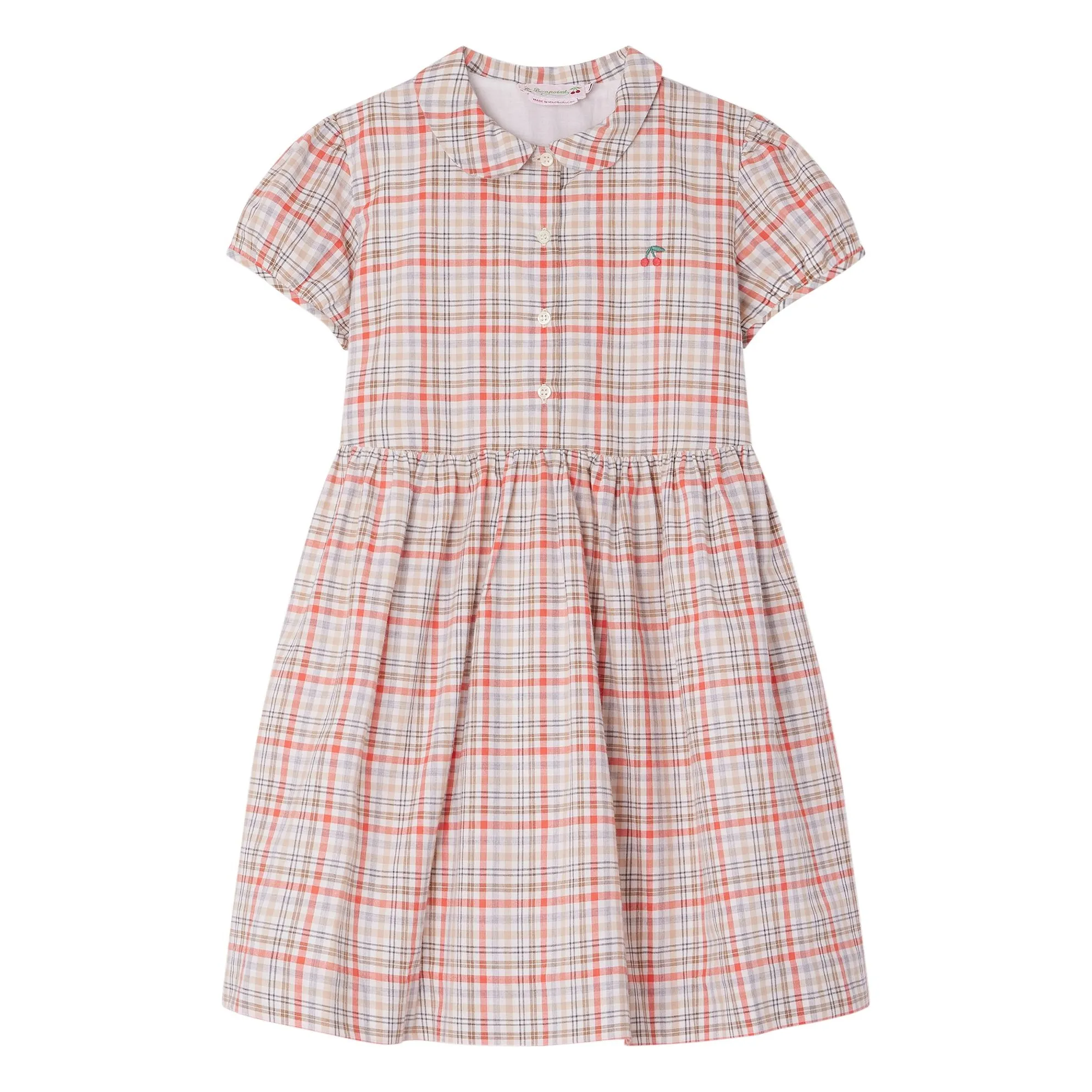 Bonpoint Girls Ecru Genereuse Checkered Dress