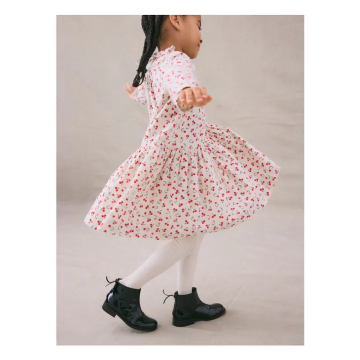 Bonpoint Geraldine dress with mini cherry prints Ecru Smallable