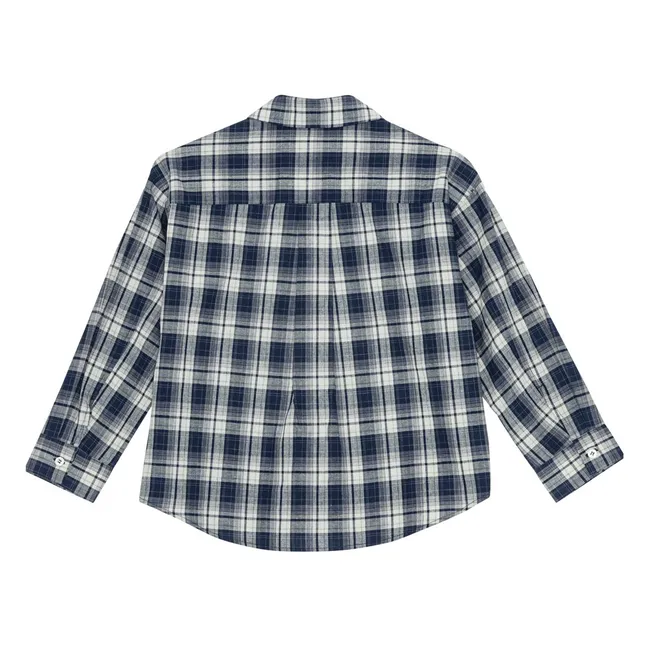 Chemise Virgil Carreaux Coton Bio | Bleu marine