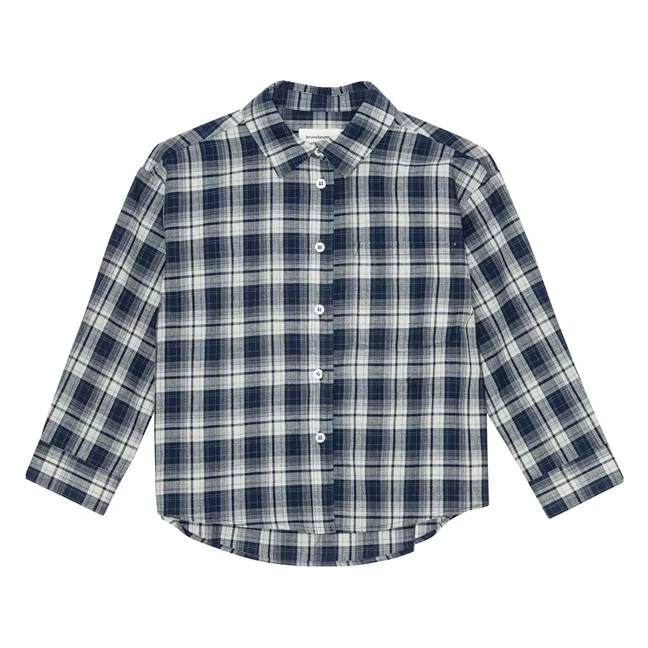 Chemise Virgil Carreaux Coton Bio | Bleu marine