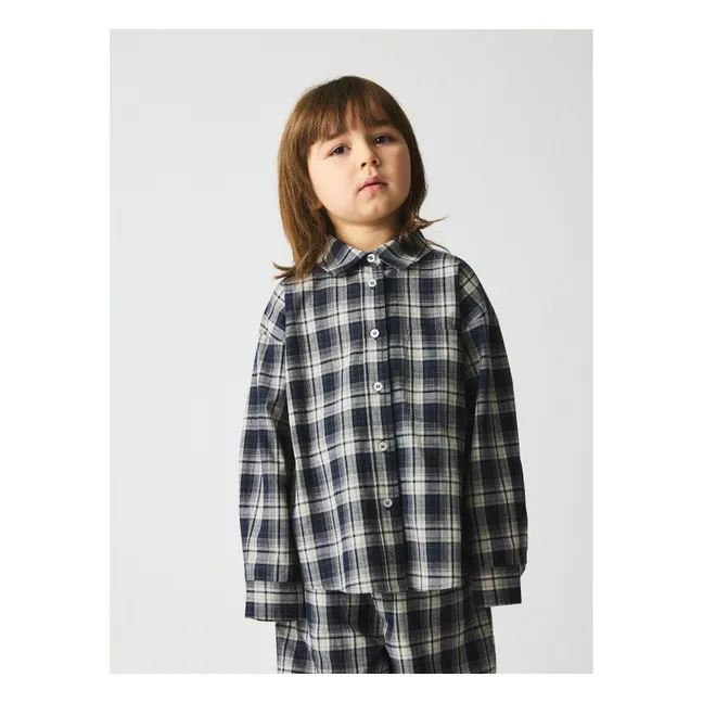 Chemise Virgil Carreaux Coton Bio | Bleu marine
