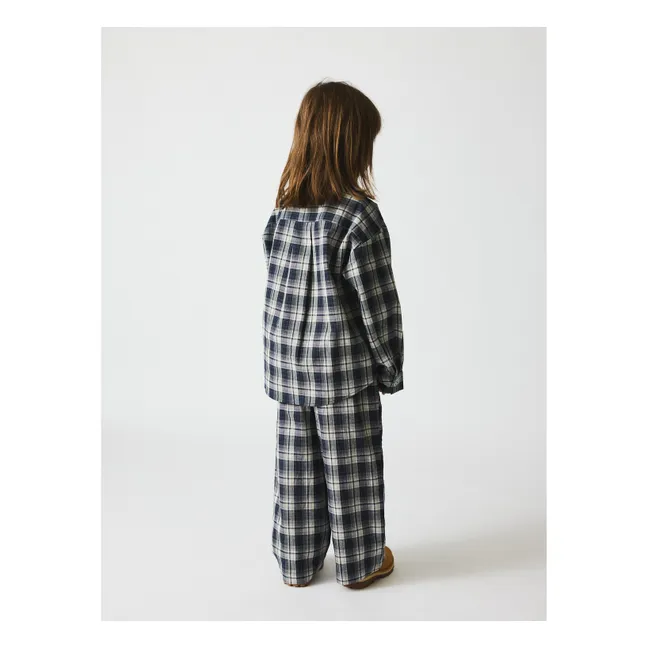 Chemise Virgil Carreaux Coton Bio | Bleu marine
