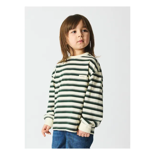 T-shirt Mira Rayé Coton Bio | Vert