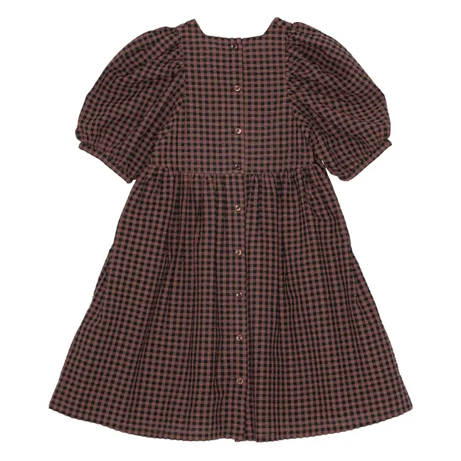 Robe Alva Carreaux Fibres Recyclées | Marron
