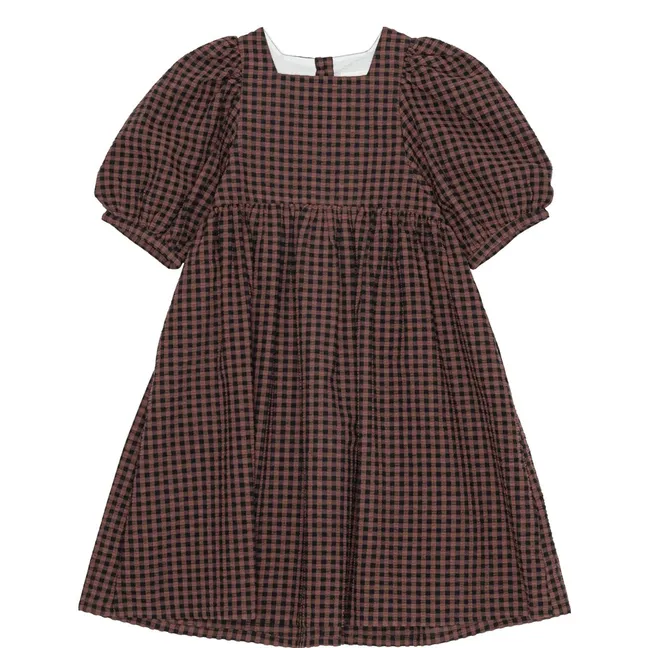 Robe Alva Carreaux Fibres Recyclées | Marron