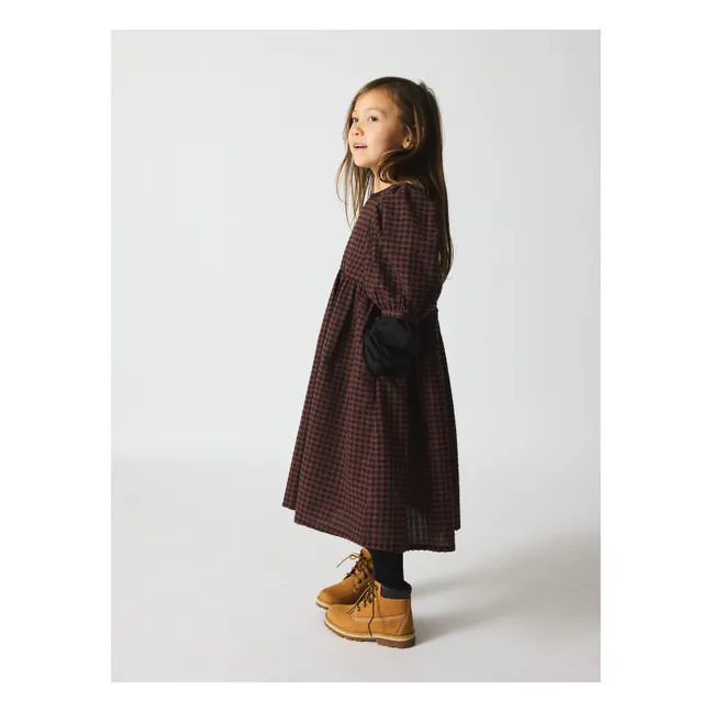 Robe Alva Carreaux Fibres Recyclées | Marron
