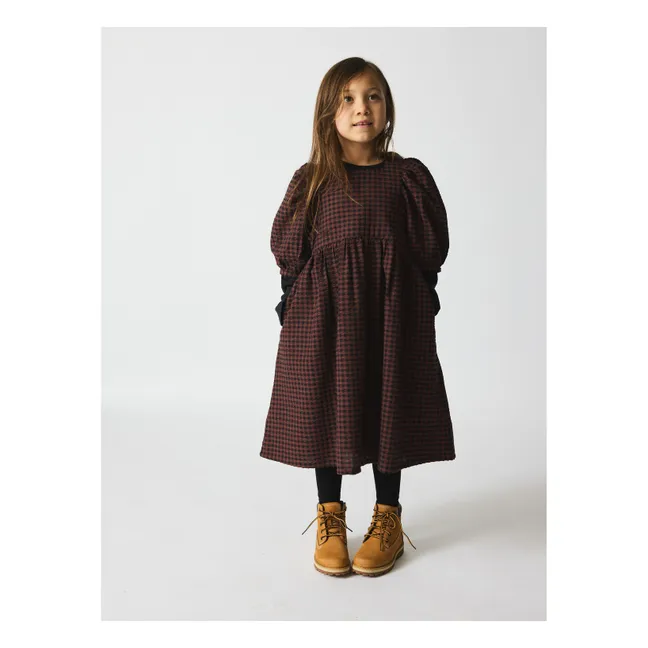 Robe Alva Carreaux Fibres Recyclées | Marron