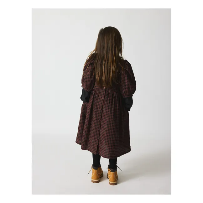 Robe Alva Carreaux Fibres Recyclées | Marron