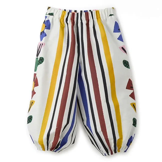 Pantalons Jardin Rayures | Blanc