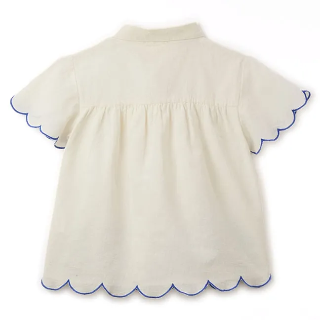 Camelia Embroidered Shirt | White