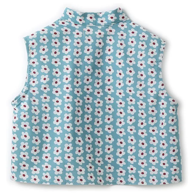 Blouse Fleurie | Bleu Clair