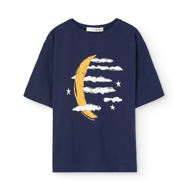 T-shirt Collie Lune Coton Bio | Bleu marine