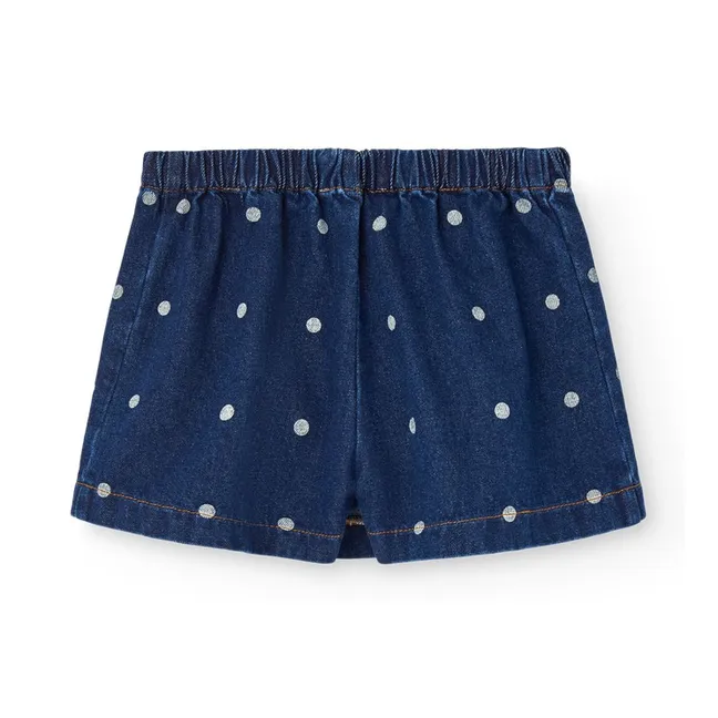 Jupe Short Olingo Pois Denim | Bleu foncé