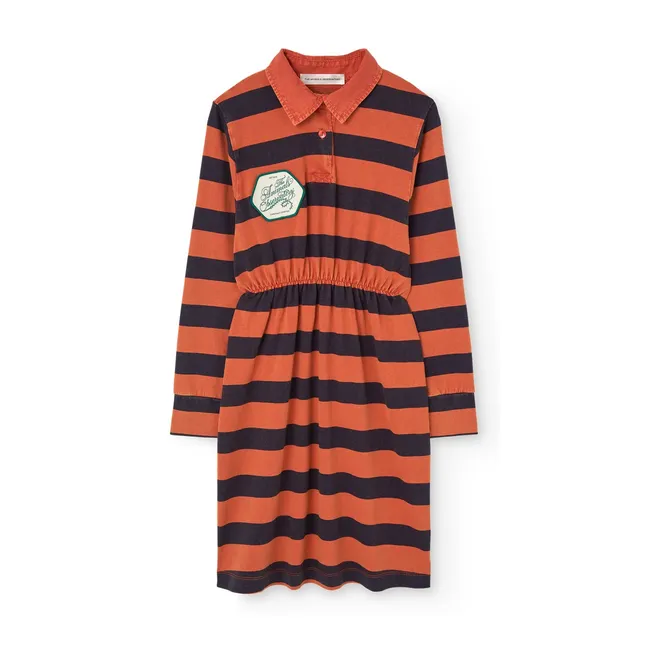 Striped Pigeon Dress Organic Cotton | Red