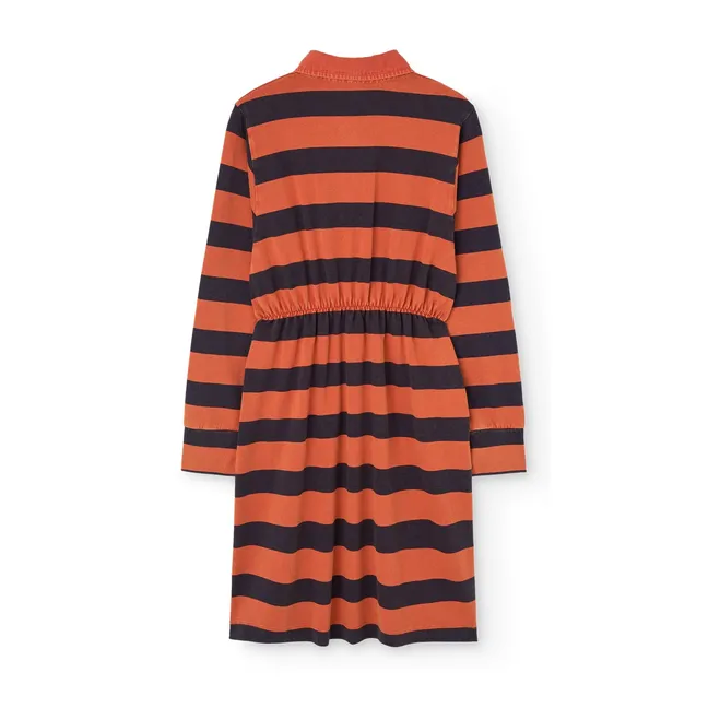 Striped Pigeon Dress Organic Cotton | Red