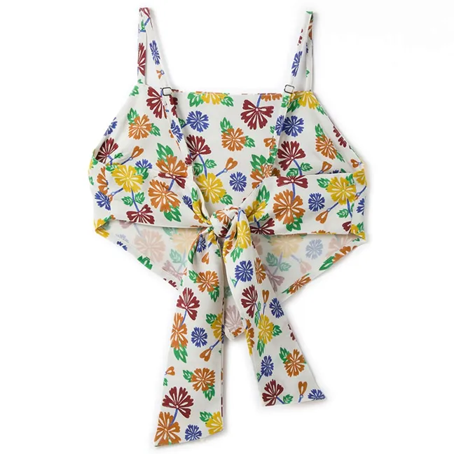 Crop top Flowers | White