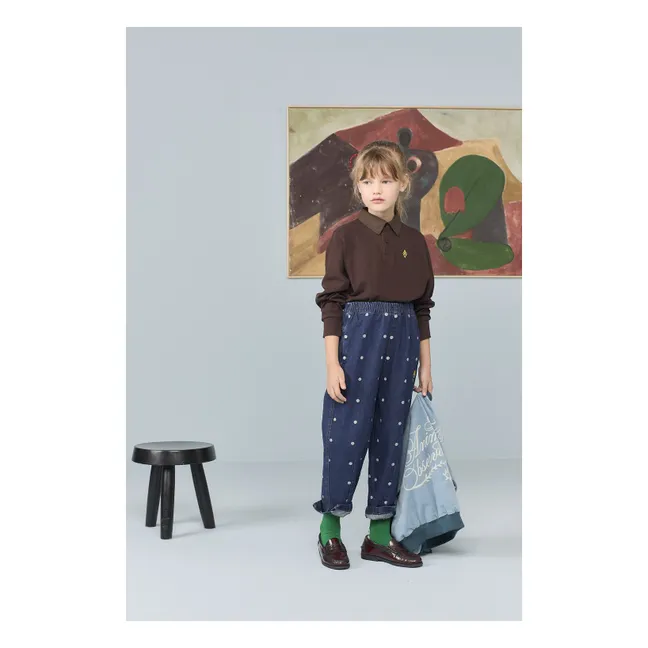 Jean Grouse Pois | Bleu foncé