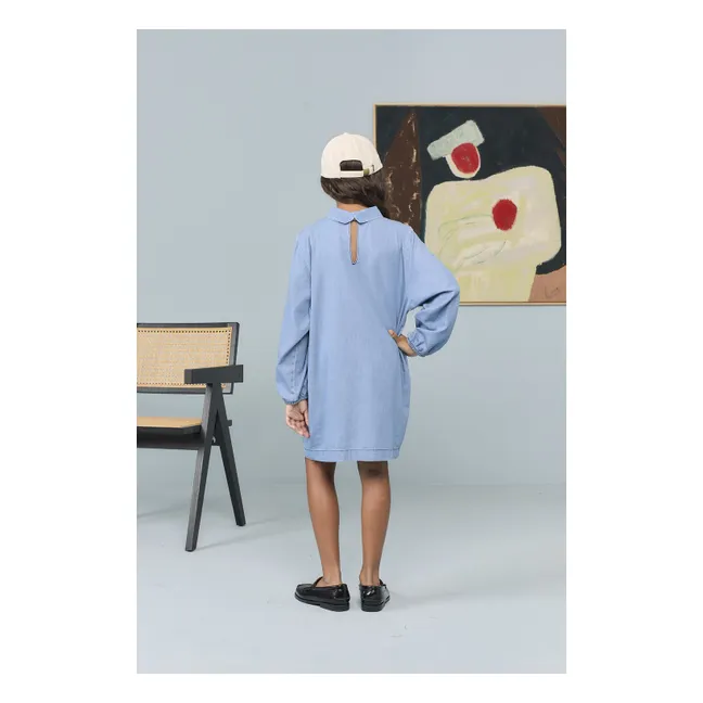 Dragon Denim Dress | Light Blue