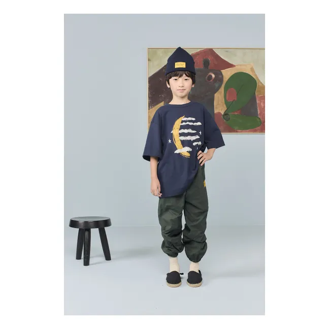 T-shirt Collie Lune Coton Bio | Bleu marine