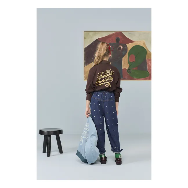 Jean Grouse Pois | Bleu foncé