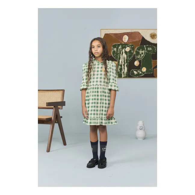 Tortoise Tile Corduroy Dress | Green