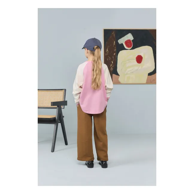 T-shirt Colorblock Anteater Coton Bio | Rose