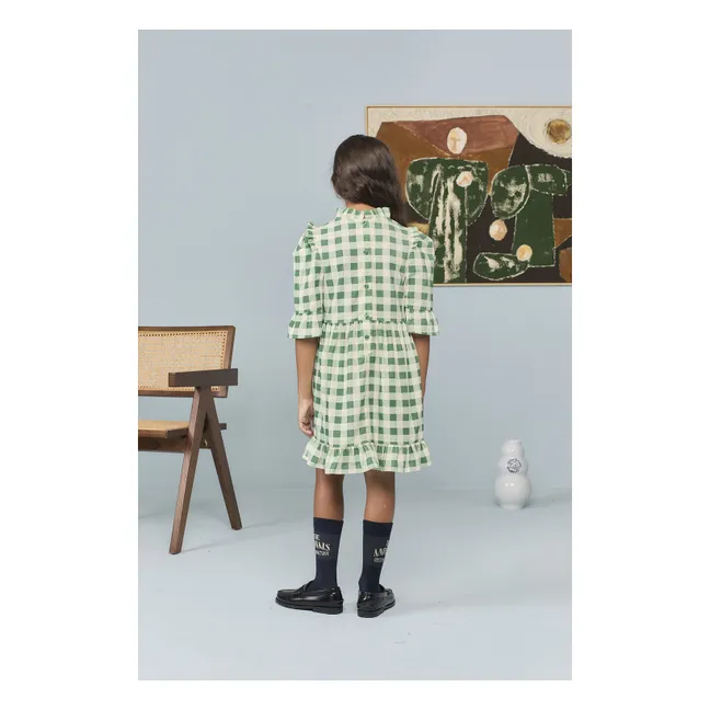 Robe Tortoise Carreaux Velours Côtelé | Vert
