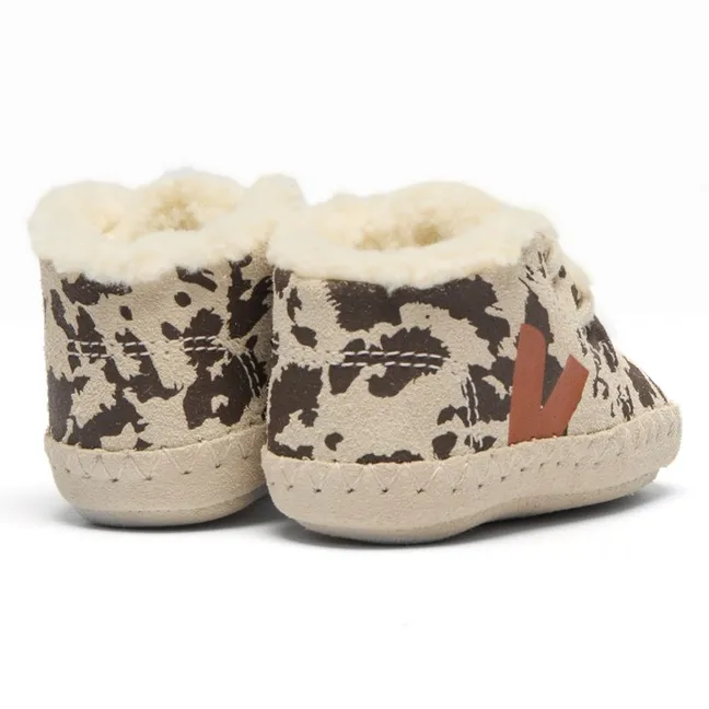 Chaussons Fourrés Vache | Marron