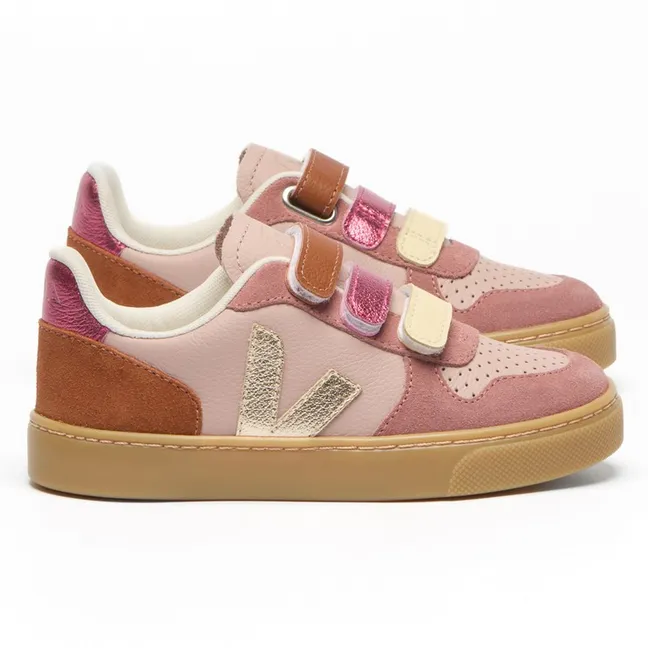 Baskets Scratchs Small V-10 Cuir | Rose poudré
