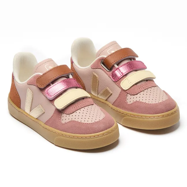Baskets Scratchs Small V-10 Cuir | Rose poudré