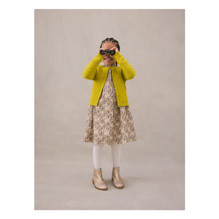 Cardigan Garancie en laine vert | Jaune- Image produit n°5