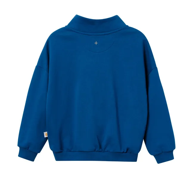 Sweat Zippé Montagne | Bleu