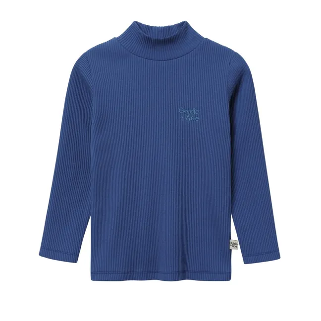 Goldie Ribbed Turtleneck | Blue