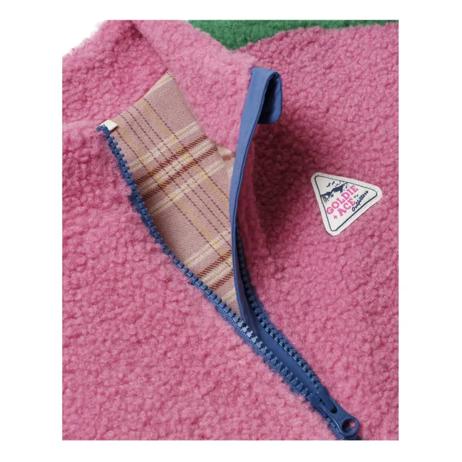Veste Façon Sherpa Retro | Rose